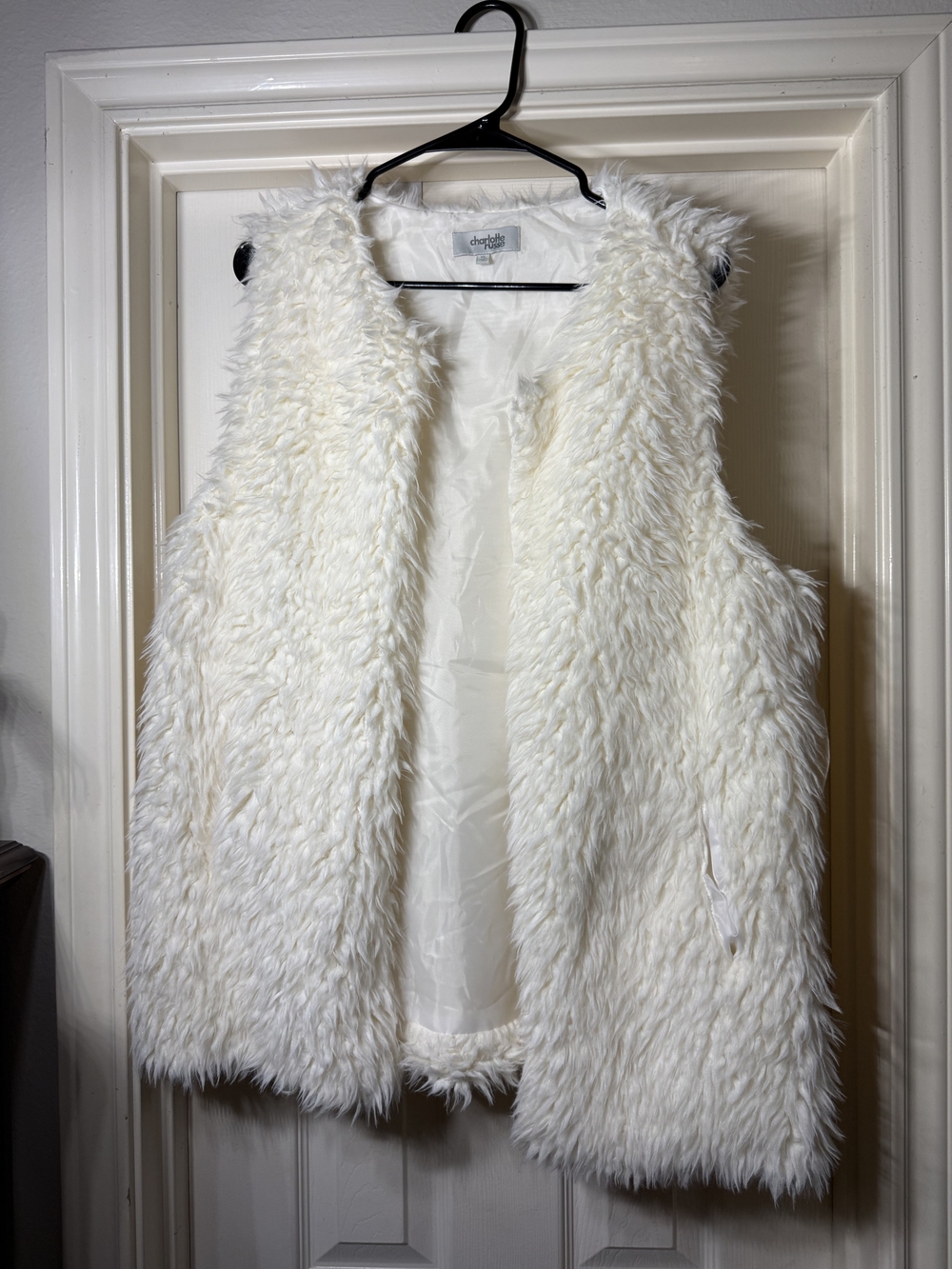 Charlotte Russe White Faux Fur Vest